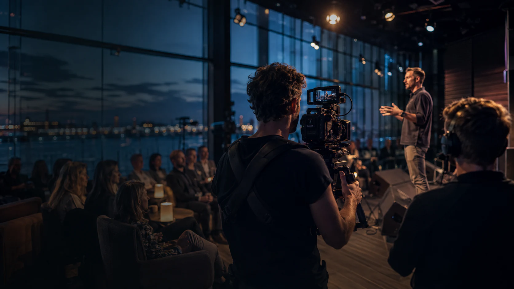Tijdelijke cinematografische sfeerfilm in de videohero